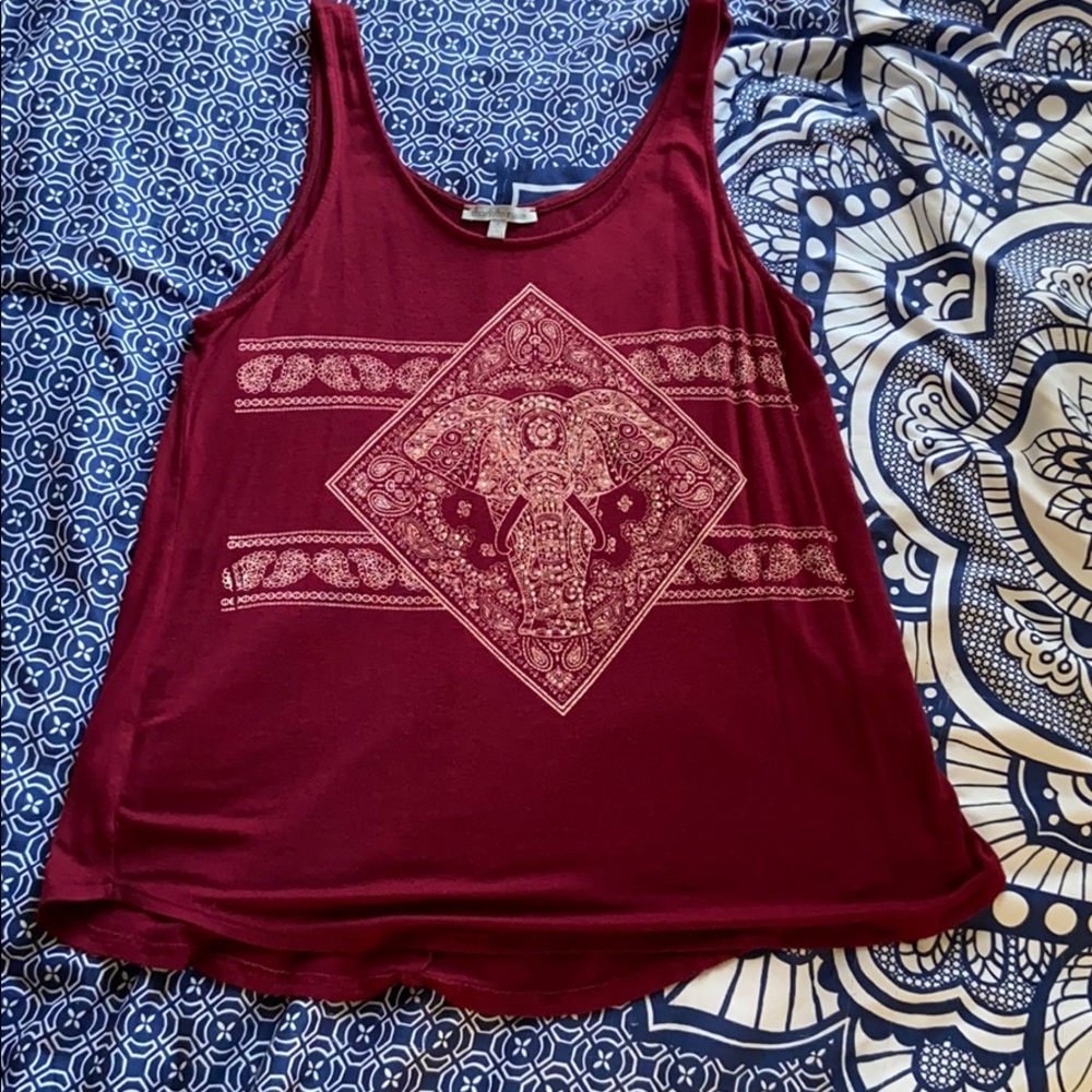 Maroon Elephant Tank Top